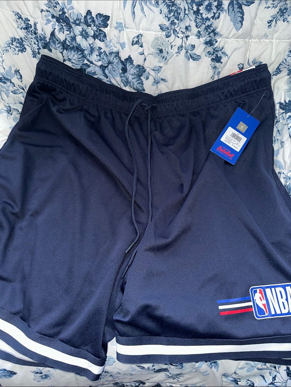 NBA Men's Navy Athletic Basketball Shorts with Trim NWT